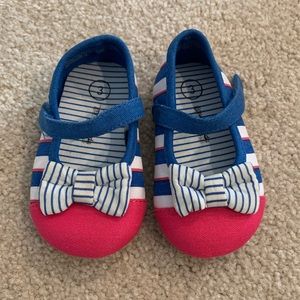 Pink and Blue striped Mary Janes